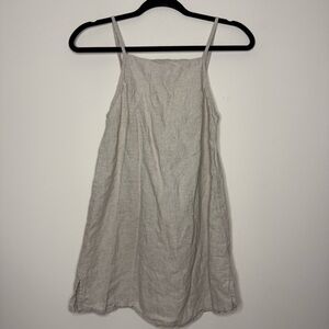 FREE THE LABEL Santorini 100% Linen Beachy Boho Sand Lagenlook Travel Mini Dress